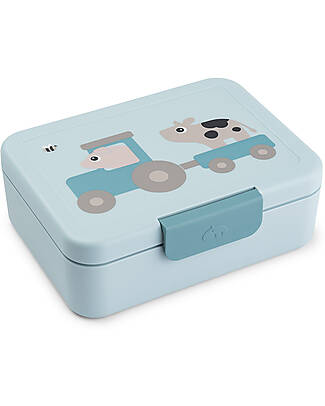 Done By Deer Portapranzo con Divisorio - Tiny Farm - Blu - Perfetto per Piccole Manine! Contenitori per Alimenti