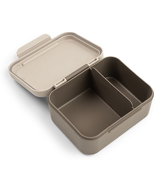 Done By Deer Portapranzo con Divisorio - Tiny Trails - Sabbia - 13 x 11 x 6 cm - 100% PP Alimentare Porta Merenda