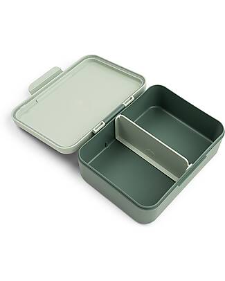Done By Deer Portapranzo con Divisorio - Tiny Trails - Verde - 17,5 x 13 x 6,5 cm - 100% PP Alimentare Porta Merenda