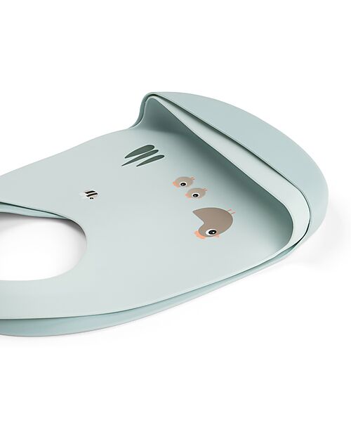 Done By Deer Set 2 Bavagli Impermeabili - Tiny Farm - Blu - 100% Silicone Alimentare - con Tasca Bavagli Impermeabili con Tasca