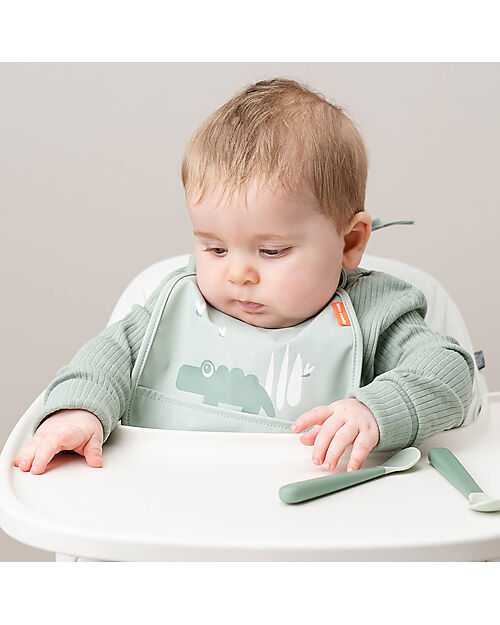 Done By Deer Set 2 Bavaglini Impermeabili - Croco - Verde - con Tasca Bavagli Impermeabili con Tasca