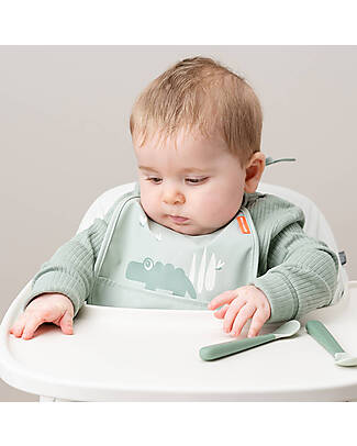 Done By Deer Set 2 Bavaglini Impermeabili - Croco - Verde - con Tasca Bavagli Impermeabili con Tasca