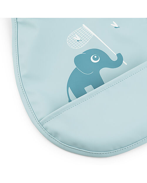 Done By Deer Set 2 Bavaglini Impermeabili - Elphee - Blu - con Tasca Bavagli Impermeabili con Tasca