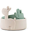 Done By Deer Set 2 Ciotole in Silicone Alimentare- Lalee - Sabbia/Verde Piatti e Scodelle