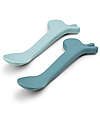 Done By Deer Set 2 Cucchiai in Silicone per Bambini - Lalee - Blu Posate