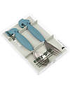 Done By Deer Set 2 Posate Anti-Scivolo - Forchetta e Cucchiaio - Blu - Silicone Alimentare e Acciaio inossidabile Posate