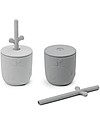Done By Deer Set 2 Tazze con Tappo e Cannuccia - Peekaboo - Wally - Grigio - 100% Silicone Alimentare Bicchieri