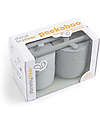 Done By Deer Set 2 Tazze con Tappo e Cannuccia - Peekaboo - Wally - Grigio - 100% Silicone Alimentare Bicchieri