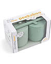 Done By Deer Set 2 Tazze con Tappo e Cannuccia - Peekaboo - Wally - Verde - 100% Silicone Alimentare Bicchieri