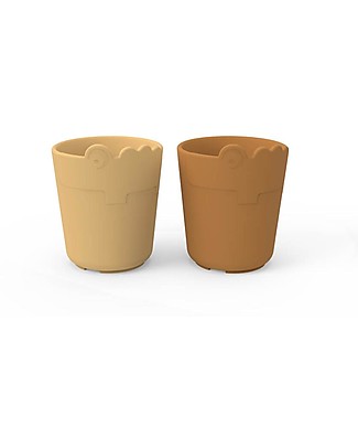 Done By Deer Set 2 Tazze Mini Mug Kiddish - Croco - Mostarda - 100% Riciclabile senza Melamina Tazze