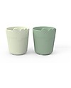 Done By Deer Set 2 Tazze Mini Mug Kiddish - Croco - Verde - 100% Riciclabile senza Melamina Bicchieri