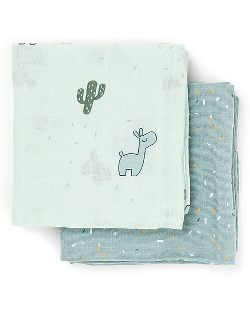 Done By Deer Set 2 Telini Antirigurgito - Lalee - Blu - 65x65 cm - 100% cotone Bavagli Classici