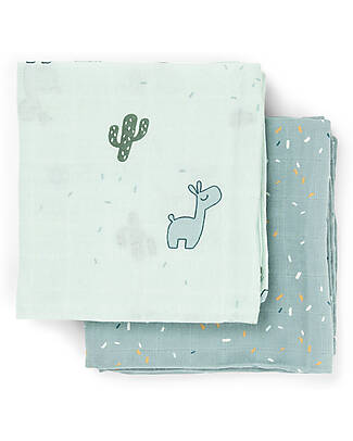Done By Deer Set 2 Telini Antirigurgito - Lalee - Blu - 65x65 cm - 100% cotone Bavagli Classici