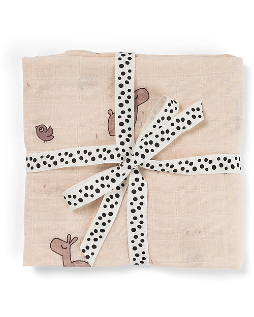 Done By Deer Set 2 Telini Antirigurgito - Lalee - Cipria - 65x65 cm - 100% cotone Bavagli Classici