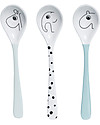 Done By Deer Set 3 Cucchiai Baby Happy Dots, Celeste Posate