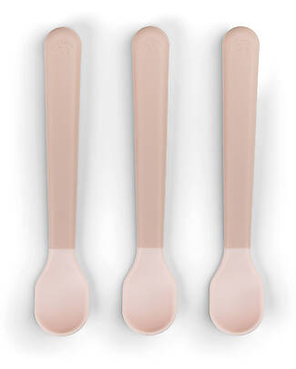 Done By Deer Set 3 Cucchiaini Foodie - Anti-Slip per Neonati - Cipria - 100% PP Alimentare Posate