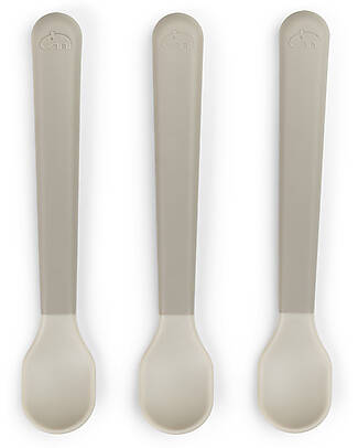 Done By Deer Set 3 Cucchiaini Foodie - Anti-Slip per Neonati - Sabbia - 100% PP Alimentare Posate