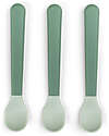 Done By Deer Set 3 Cucchiaini Foodie - Anti-Slip per Neonati - Verde - 100% PP Alimentare Posate