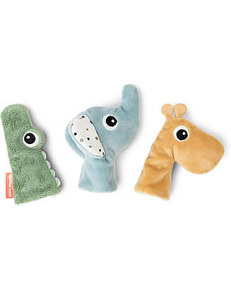 Done By Deer Set 3 Pupazzetti da Dito - Deer Friends - Mix di Colori Pupazzi