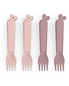 Done By Deer Set 4 Forchette Kiddish - Raffi - Cipria - 100% Riciclabile senza Melamina Posate