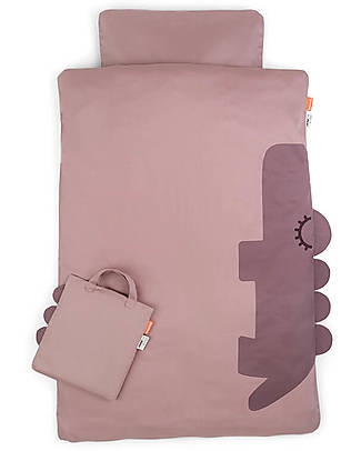 Done By Deer Set Copripiumino 70x100 cm e Federa 40x45 cm - Sleepy Croco Powder - Cotone Bio Set Copripiumino