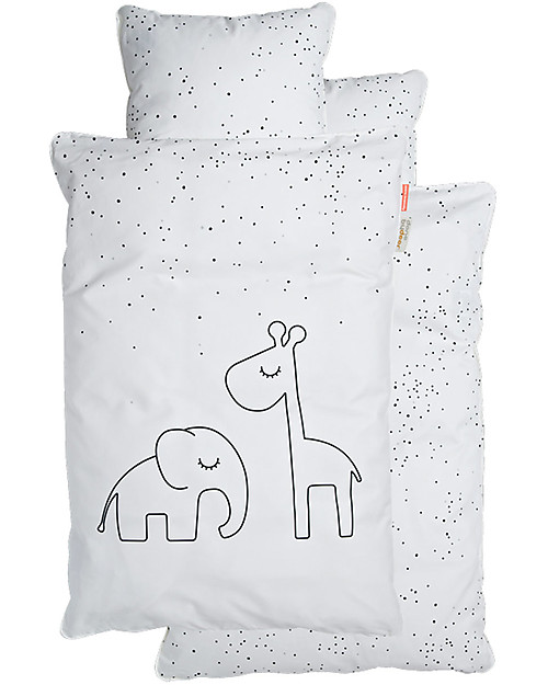 Done By Deer Set Copripiumino e Federa Dreamy Dots, Bianco - 140x100 cm - 100% Cotone Set Copripiumino
