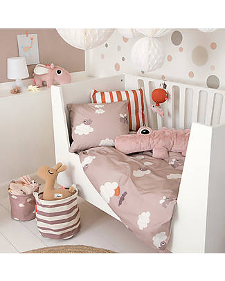 Done By Deer Set Copripiumino e Federa Happy Clouds 70 x 100 cm - Cipria - 100% Cotone Biologico Lenzuola e Federe