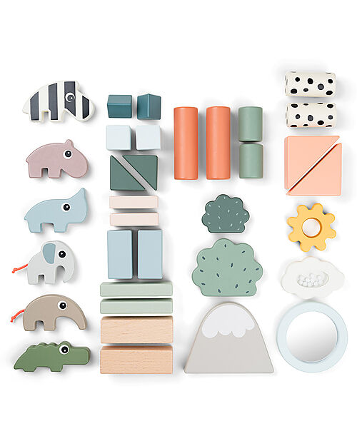 Done By Deer Set Costruzioni  34 Pezzi - Deer Friends - 18m+ Costruzioni in Legno