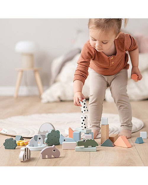 Done By Deer Set Costruzioni  34 Pezzi - Deer Friends - 18m+ Costruzioni in Legno