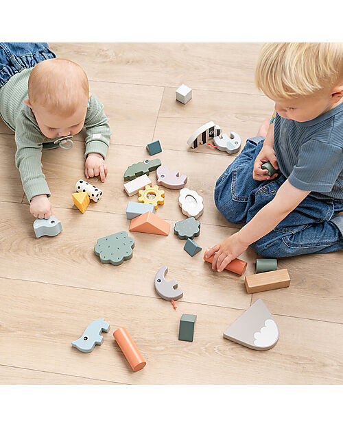 Done By Deer Set Costruzioni  34 Pezzi - Deer Friends - 18m+ Costruzioni in Legno