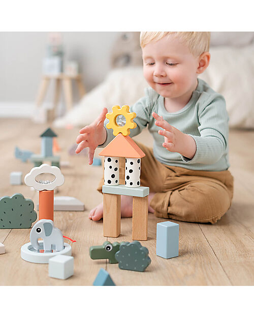 Done By Deer Set Costruzioni  34 Pezzi - Deer Friends - 18m+ Costruzioni in Legno