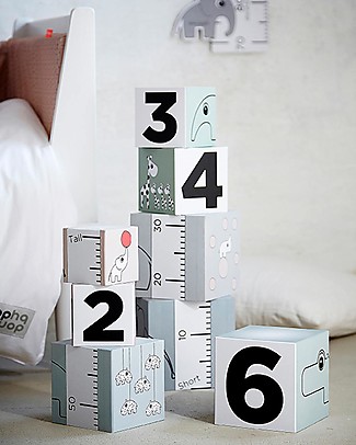 Done By Deer Set Cubi da Impilare Multiuso 123 - Alto 1 Metro! Carta e Cartone