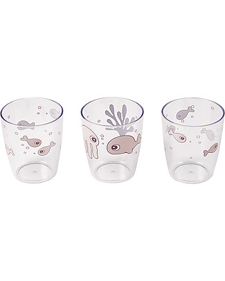 Done By Deer Set da 3 Mini-Bicchieri Yummy Sea Friends - Cipria Bicchieri