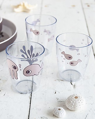 Done By Deer Set da 3 Mini-Bicchieri Yummy Sea Friends - Cipria Tazze e Bicchieri