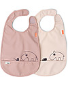 Done By Deer Set da Due Bavaglini Impermeabili con Tasca Deer Friends - Cipria Bavagli Impermeabili con Tasca