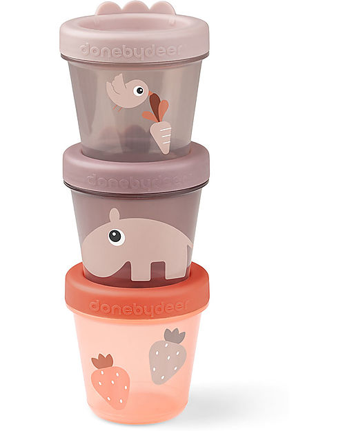 Done By Deer Set di 3 Contenitori Baby Food - Ozzo - Cipria
 Porta Merenda