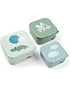 Done By Deer Set di 3 Contenitori Merenda - Happy Clouds - Verde Porta Merenda