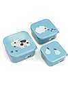 Done By Deer Set di 3 Contenitori Merenda - Tiny Farm - Blu Porta Merenda