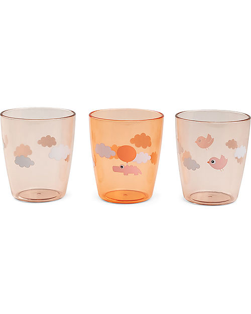 Done By Deer Set di 3 Mini Bicchieri Yummy - Happy Clouds - Papaya
 Bicchieri