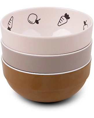 Done By Deer Set di 3 Mini Ciotole Yummy - Deer Friends - Rosa Cipria Piatti e Scodelle