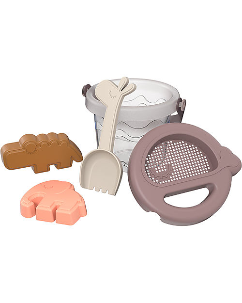 Done By Deer Set Giocattoli per Sabbia - 5 pezzi - Deer Friends Powder/Multicolor Giochi da Spiaggia