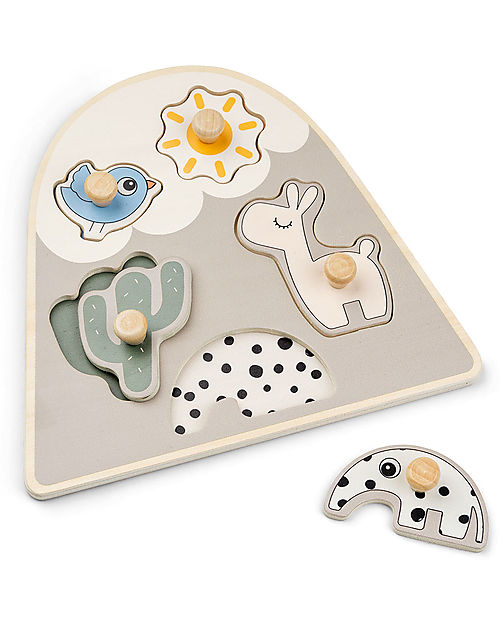 Done By Deer Set Gioco - Puzzle - Lalee - Sabbia - 20 x 18 cm - in Legno - 12m+ Incastri in Legno