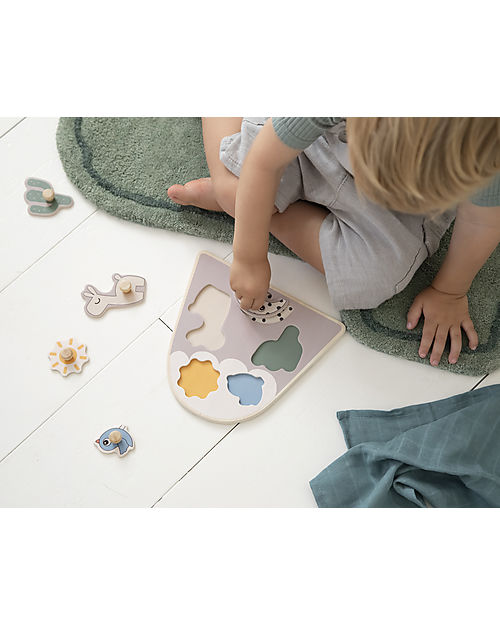 Done By Deer Set Gioco - Puzzle - Lalee - Sabbia - 20 x 18 cm - in Legno - 12m+ Incastri in Legno