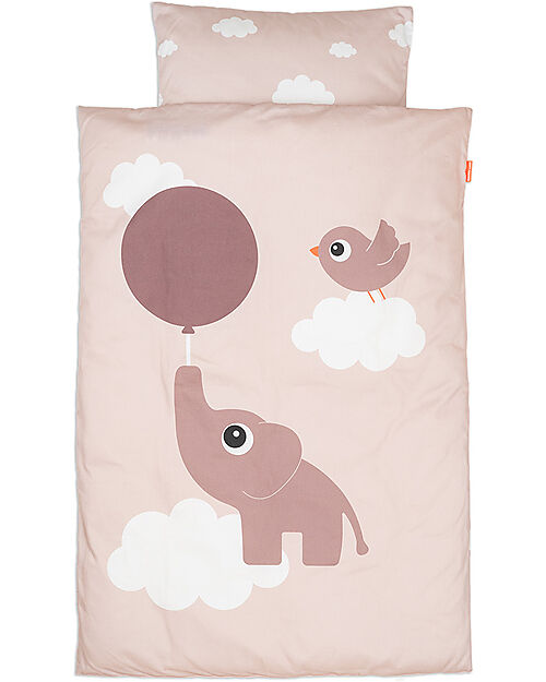 Done By Deer Set Letto Baby - Federa e Copripiumino - 70x100 cm - 100% Cotone - Cipria - Elphee - Set Copripiumino