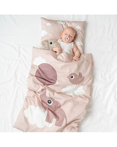 Done By Deer Set Letto Baby - Federa e Copripiumino - 70x100 cm - 100% Cotone - Cipria - Elphee - Set Copripiumino