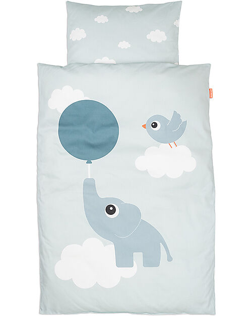 Done By Deer Set Letto Junior - Federa e Copripiumino - 100x140 cm - 100% Cotone - Blu - Elphee Set Copripiumino