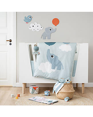 Done By Deer Set Letto Junior - Federa e Copripiumino - 100x140 cm - 100% Cotone - Blu - Elphee Set Copripiumino