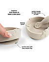 Done By Deer Set Pappa da Apprendimento - Stick & Stay - Ciotola e Cucchiaio - Sheepy - Sabbia - 100% Silicone Alimentare Set Pappa