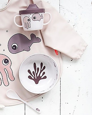 Done By Deer Set Pappa First Meal Sea Friends - Cipria - Ciotola+Cucchiaio+Tazza con Beccuccio Set Pappa