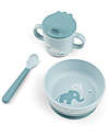 Done By Deer Set Pappa Foodie - Ciotola Tazza e Cucchiaio - Elphee - Blu - 100% PP Alimentare Set Pappa